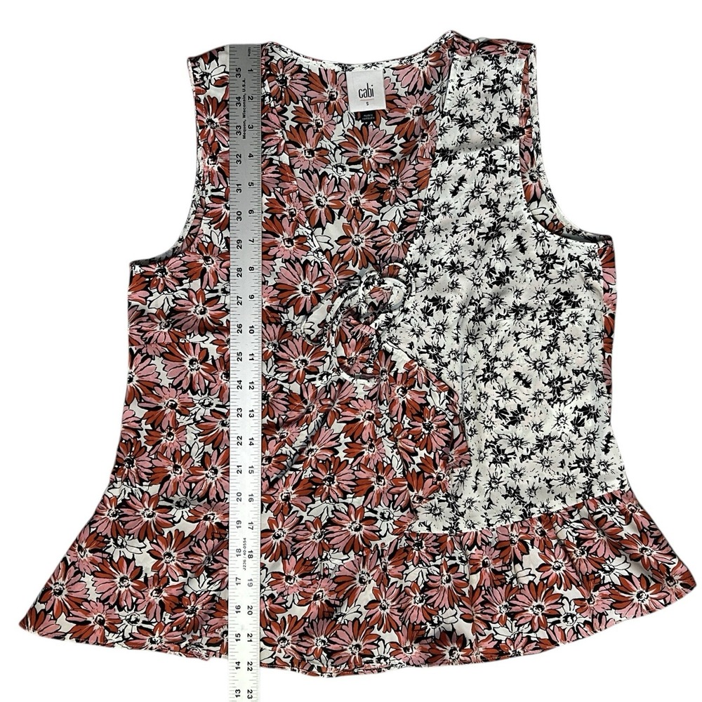 CABI Seraphina Top sz S Chiffon Faux Wrap Floral Cottagecore Bohemian NWOT - Picture 5 of 8